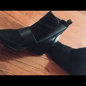 ASOS REAL pony hair and leather booties